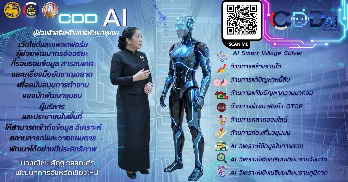 พช.เชียงใหม่ ประชาสัมพันธ์ แพลตฟอร์มปัญญาประดิษฐ์ CDD AI